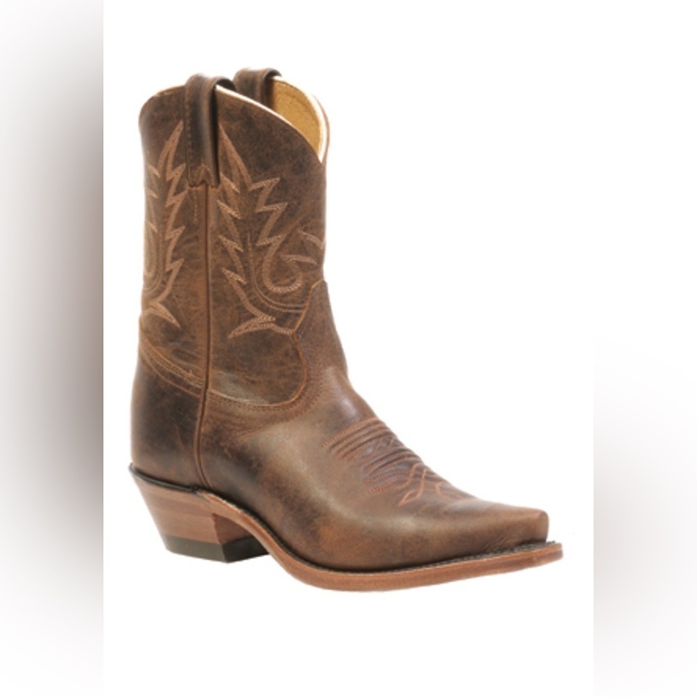 Boulet Ladies Western Selvaggio Leather Wood Snip Toe Boots 2617 Cowgirl Size 8